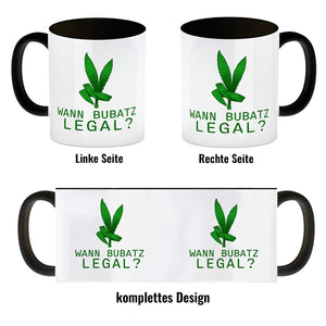 Wann Bubatz legal Kaffeebecher mit Graspflanze