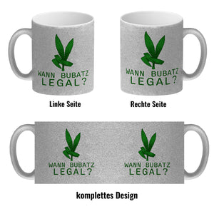 Wann Bubatz legal Kaffeebecher mit Graspflanze