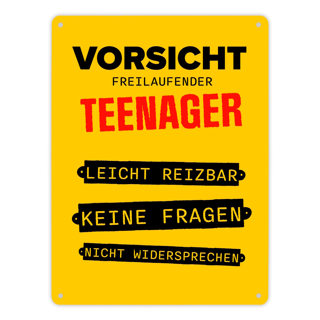 Vorsicht freilaufender Teenager Metallschild