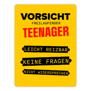 Vorsicht freilaufender Teenager Metallschild