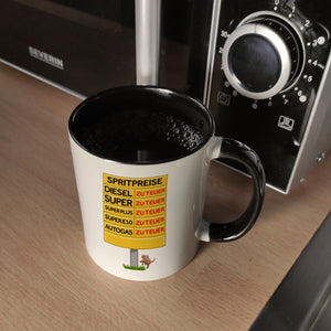 Spritpreise Anzeigetafel Kaffeebecher für Autofahrer