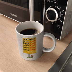 Spritpreise Anzeigetafel Kaffeebecher für Autofahrer