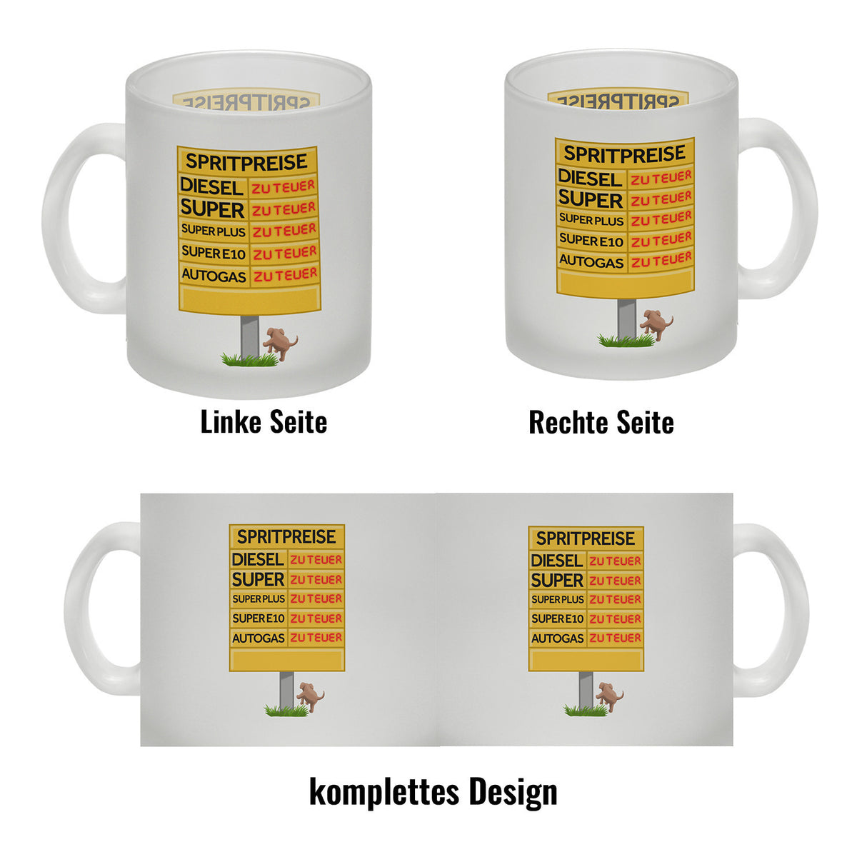 Spritpreise Anzeigetafel Kaffeebecher für Autofahrer