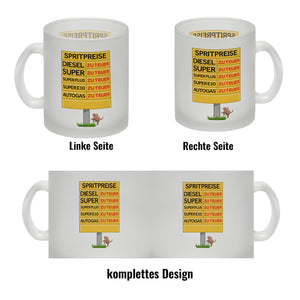 Spritpreise Anzeigetafel Kaffeebecher für Autofahrer