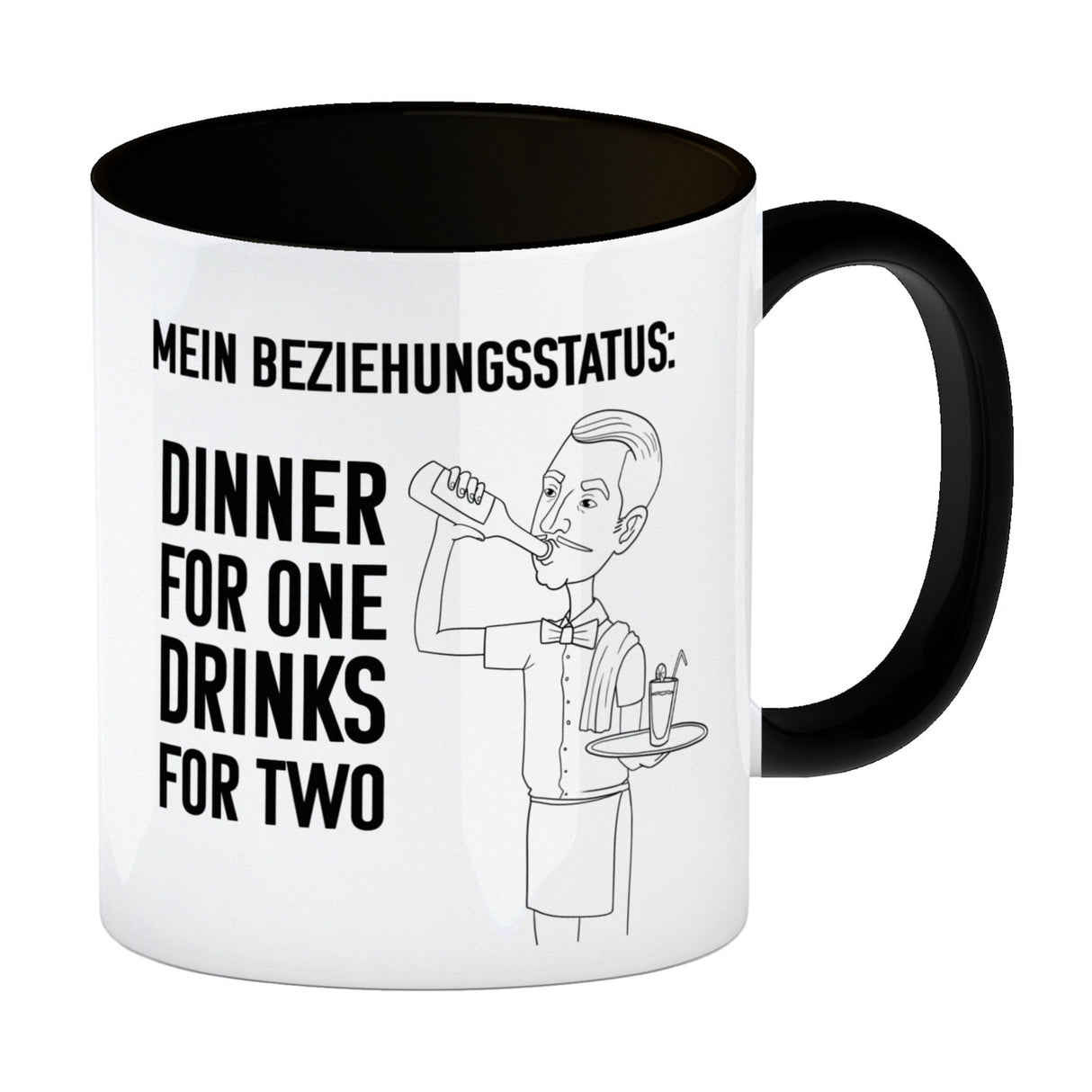 Beziehungsstatus: Dinner for one, Drinks for two Kaffeebecher