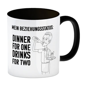 Beziehungsstatus: Dinner for one, Drinks for two Kaffeebecher