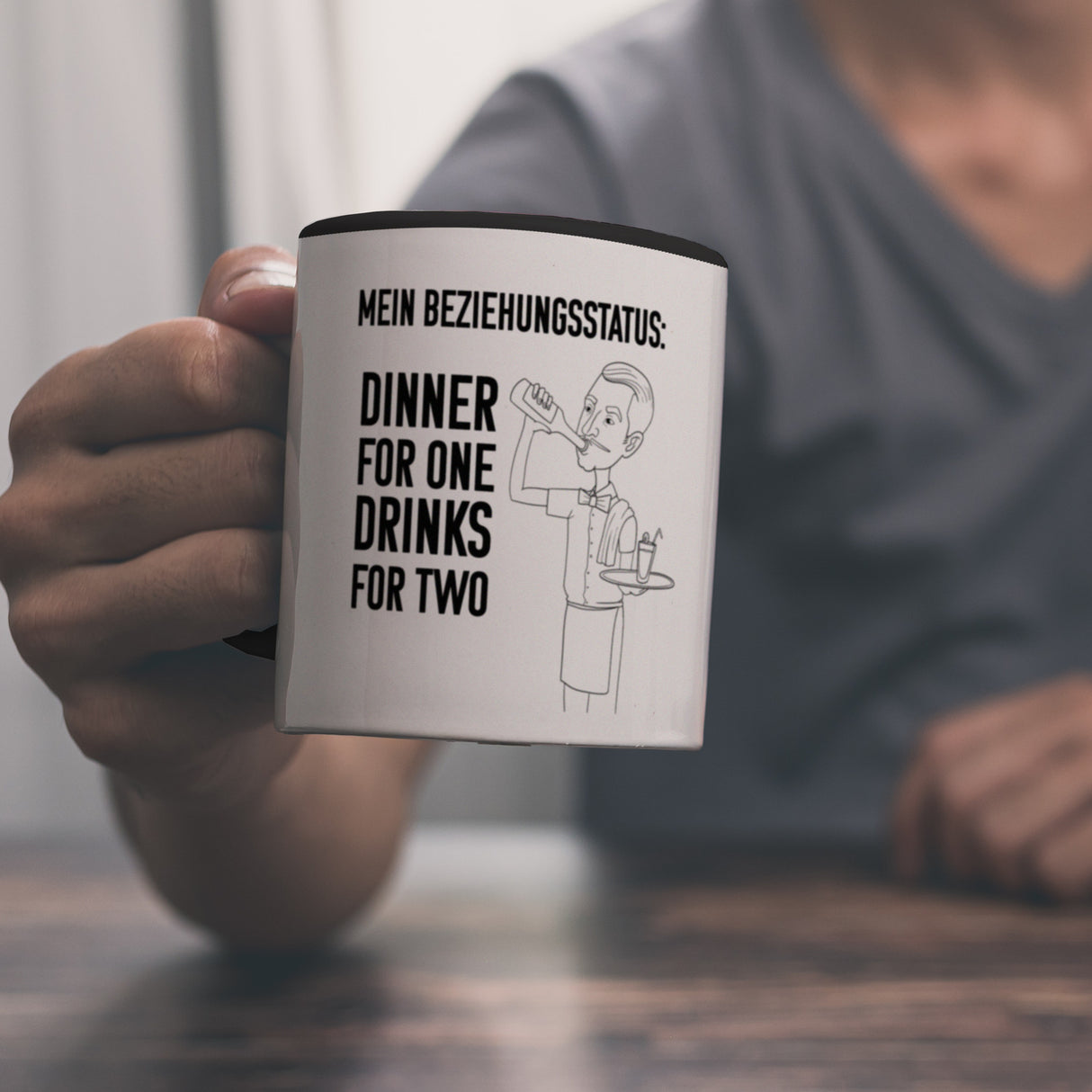 Beziehungsstatus: Dinner for one, Drinks for two Kaffeebecher