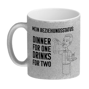Beziehungsstatus: Dinner for one, Drinks for two Kaffeebecher