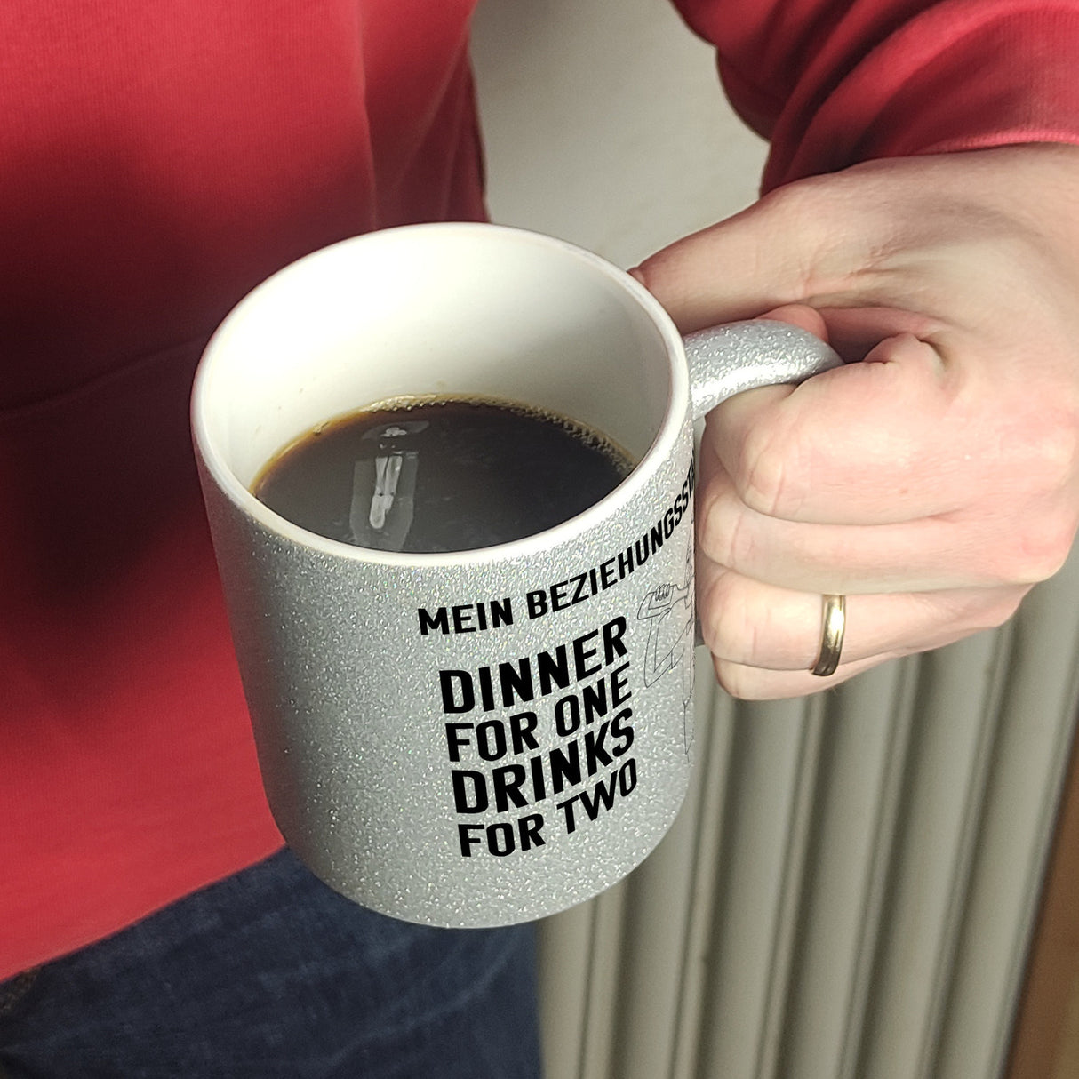 Beziehungsstatus: Dinner for one, Drinks for two Kaffeebecher
