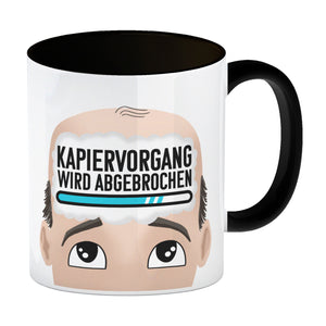Kapiervorgang wird abgebrochen Büro Kaffeebecher