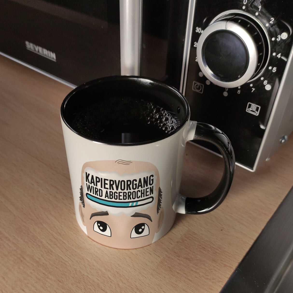 Kapiervorgang wird abgebrochen Büro Kaffeebecher