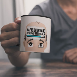 Kapiervorgang wird abgebrochen Büro Kaffeebecher
