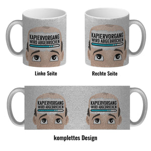 Kapiervorgang wird abgebrochen Büro Kaffeebecher