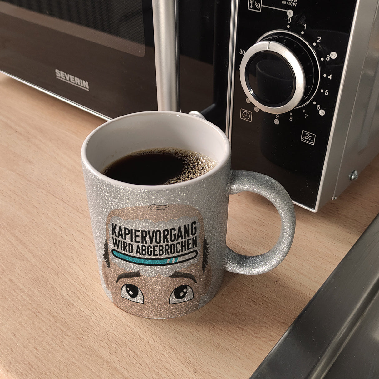 Kapiervorgang wird abgebrochen Büro Kaffeebecher