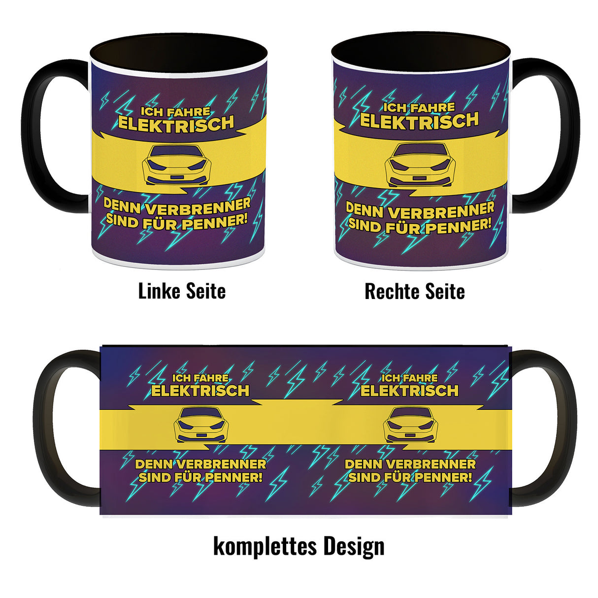 Ich fahre elektrisch, denn Verbrenner sind für Penner Kaffeebecher