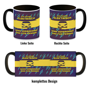 Ich fahre elektrisch, denn Verbrenner sind für Penner Kaffeebecher