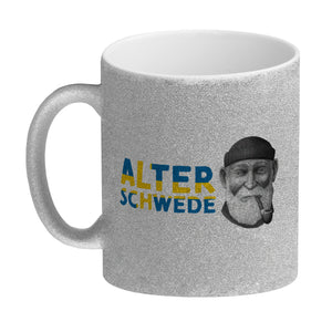 Alter Schwede Kaffeebecher in den Landesfarben Schwedens