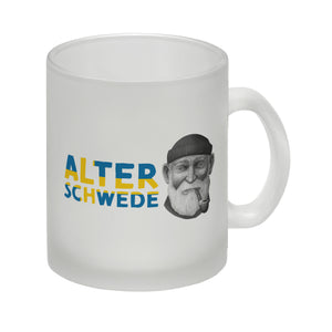 Alter Schwede Kaffeebecher in den Landesfarben Schwedens