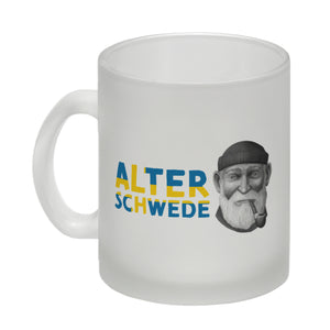 Alter Schwede Kaffeebecher in den Landesfarben Schwedens