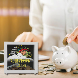 Ruhekissen-Füller Spardose zum Thema Sparen und Schlafen