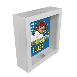 Ruhekissen-Füller Spardose zum Thema Sparen und Schlafen