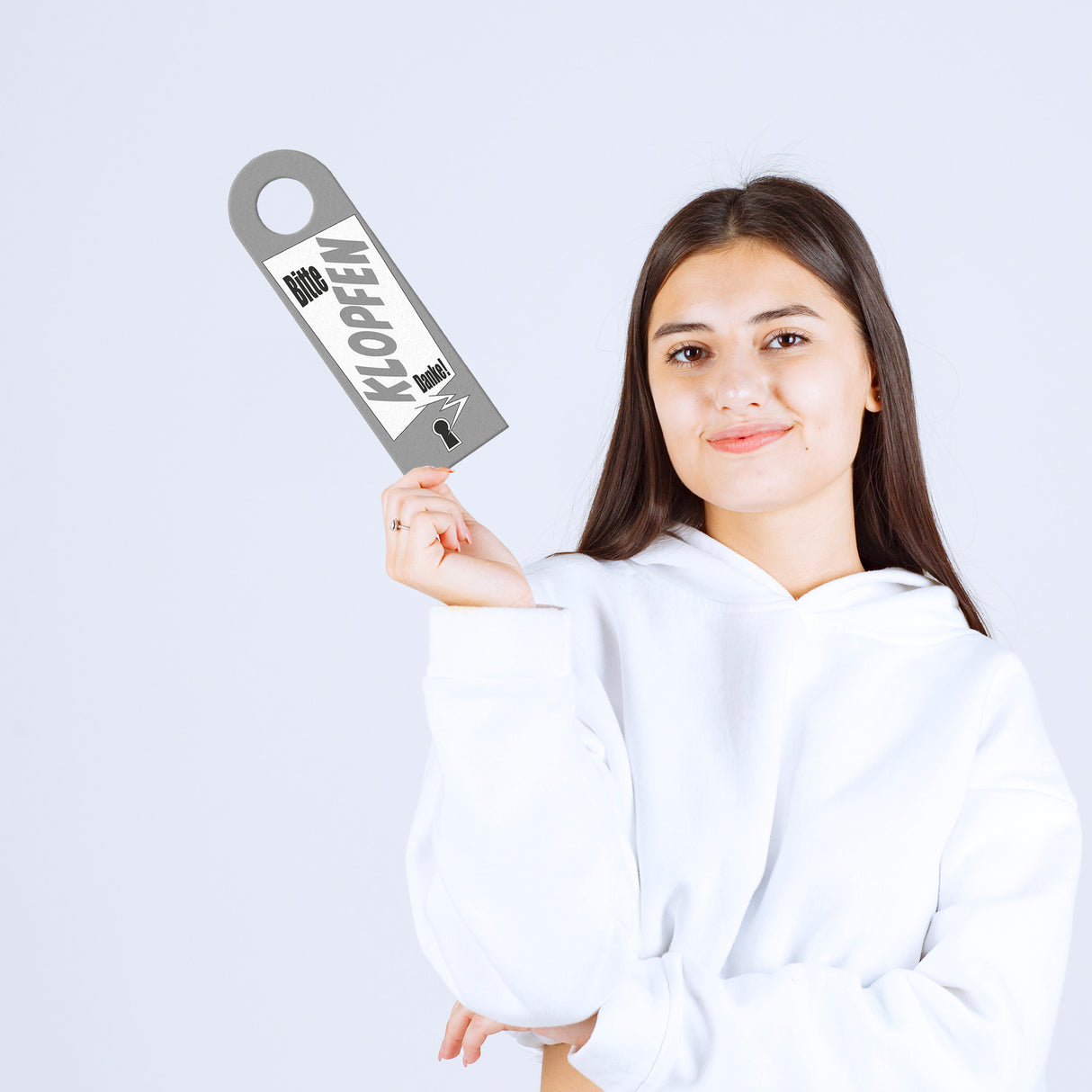 Bitte nicht stören oder klopfen Türhänger mit Schlüsselloch Motiv in pink