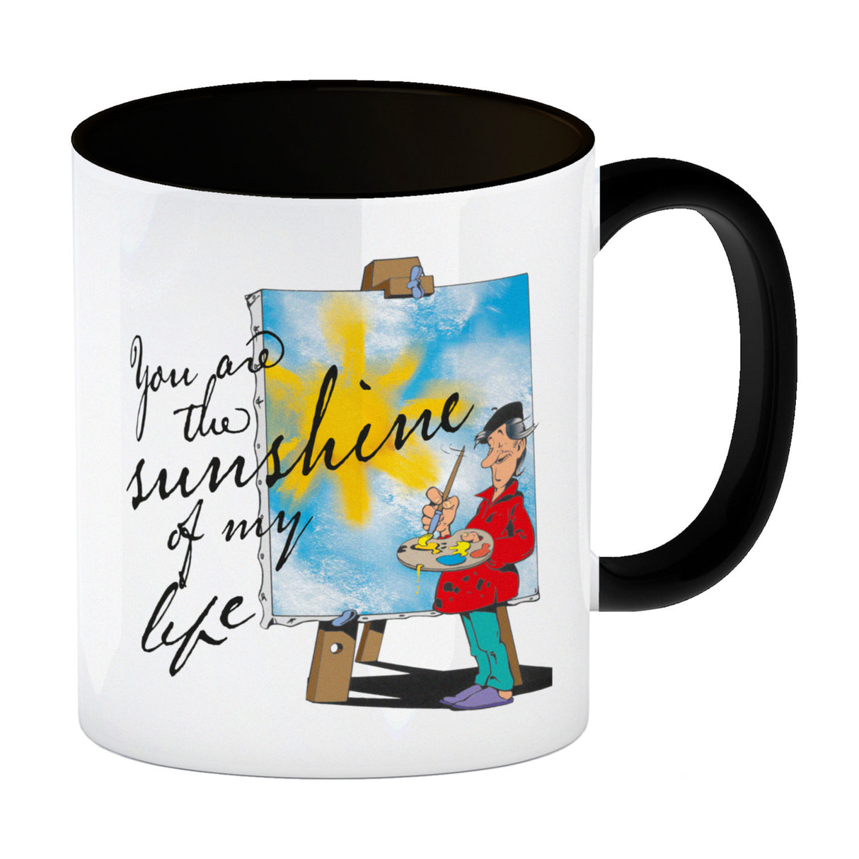 You are the sunshine of my life Kaffeebecher mit Staffelei Motiv