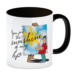 You are the sunshine of my life Kaffeebecher mit Staffelei Motiv