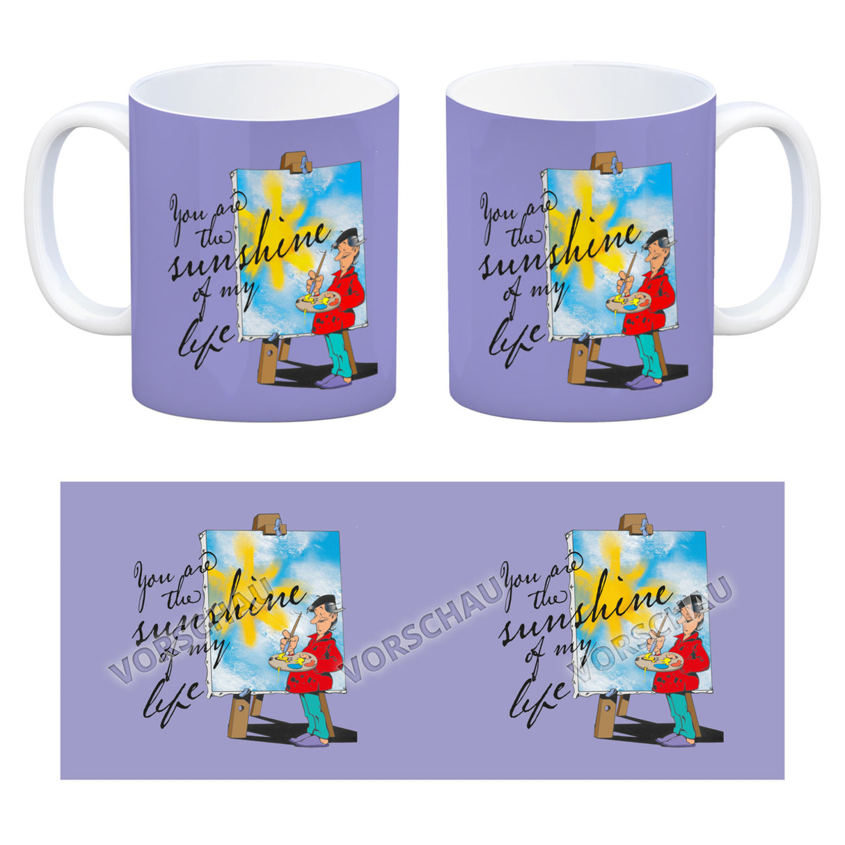You are the sunshine of my life Kaffeebecher mit Staffelei Motiv