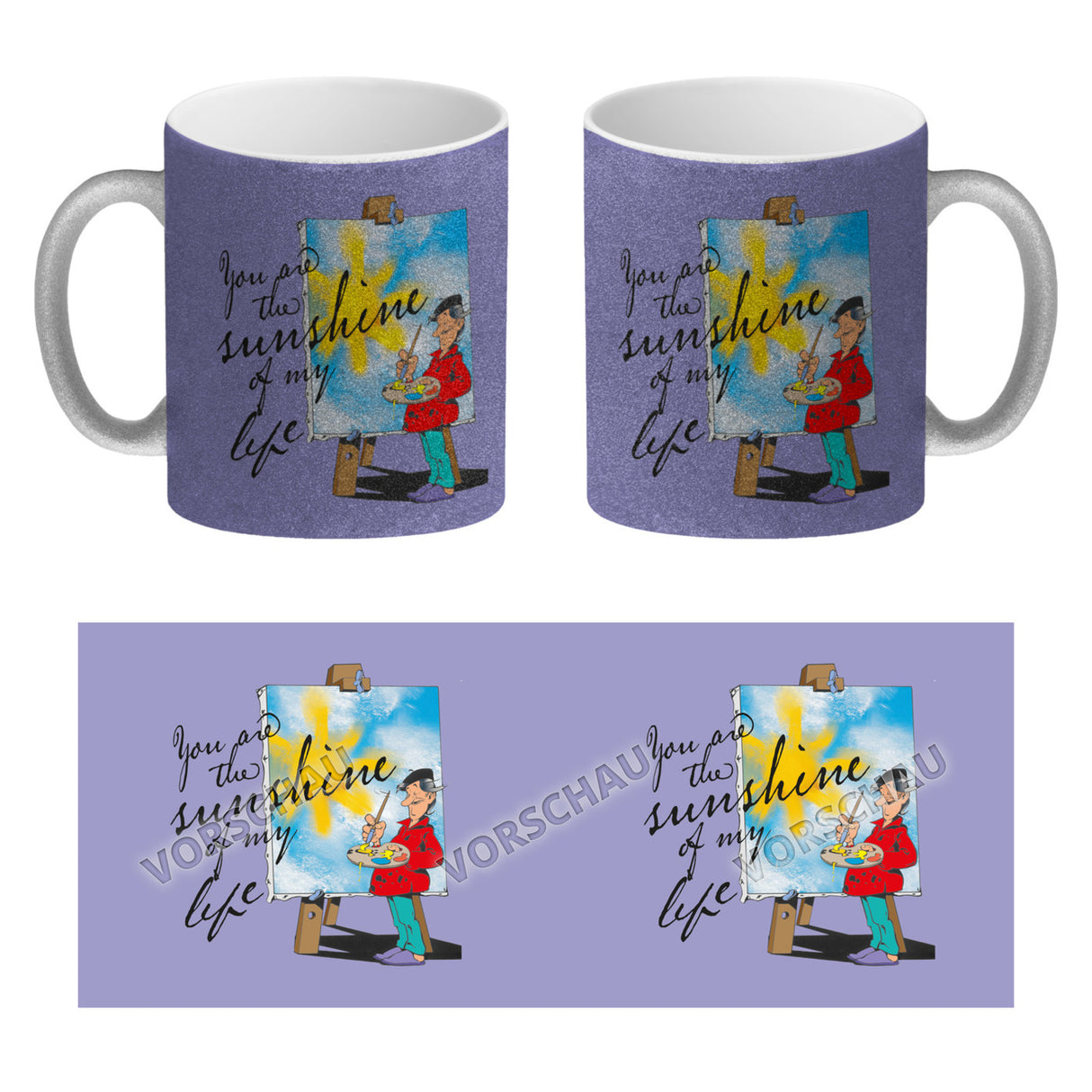 You are the sunshine of my life Kaffeebecher mit Staffelei Motiv
