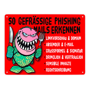 Phishing Mails Metallschild zum Thema Phishing Mails erkennen