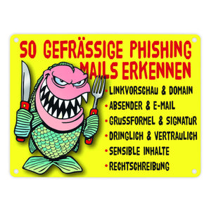 Phishing Mails Metallschild zum Thema Phishing Mails erkennen