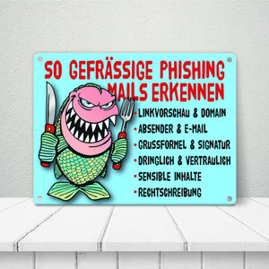 Phishing Mails Metallschild zum Thema Phishing Mails erkennen