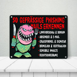 Phishing Mails Metallschild zum Thema Phishing Mails erkennen