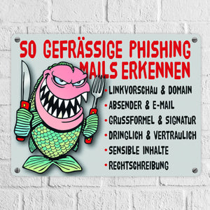 Phishing Mails Metallschild zum Thema Phishing Mails erkennen