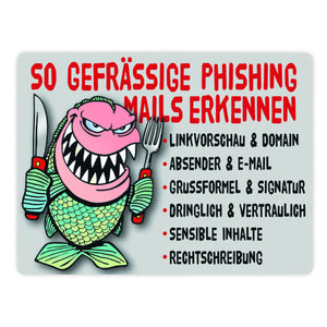 Phishing Mails Metallschild zum Thema Phishing Mails erkennen