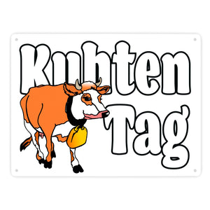 Kuhten Tag Metallschild mit Kuh zum Thema Bauernhof