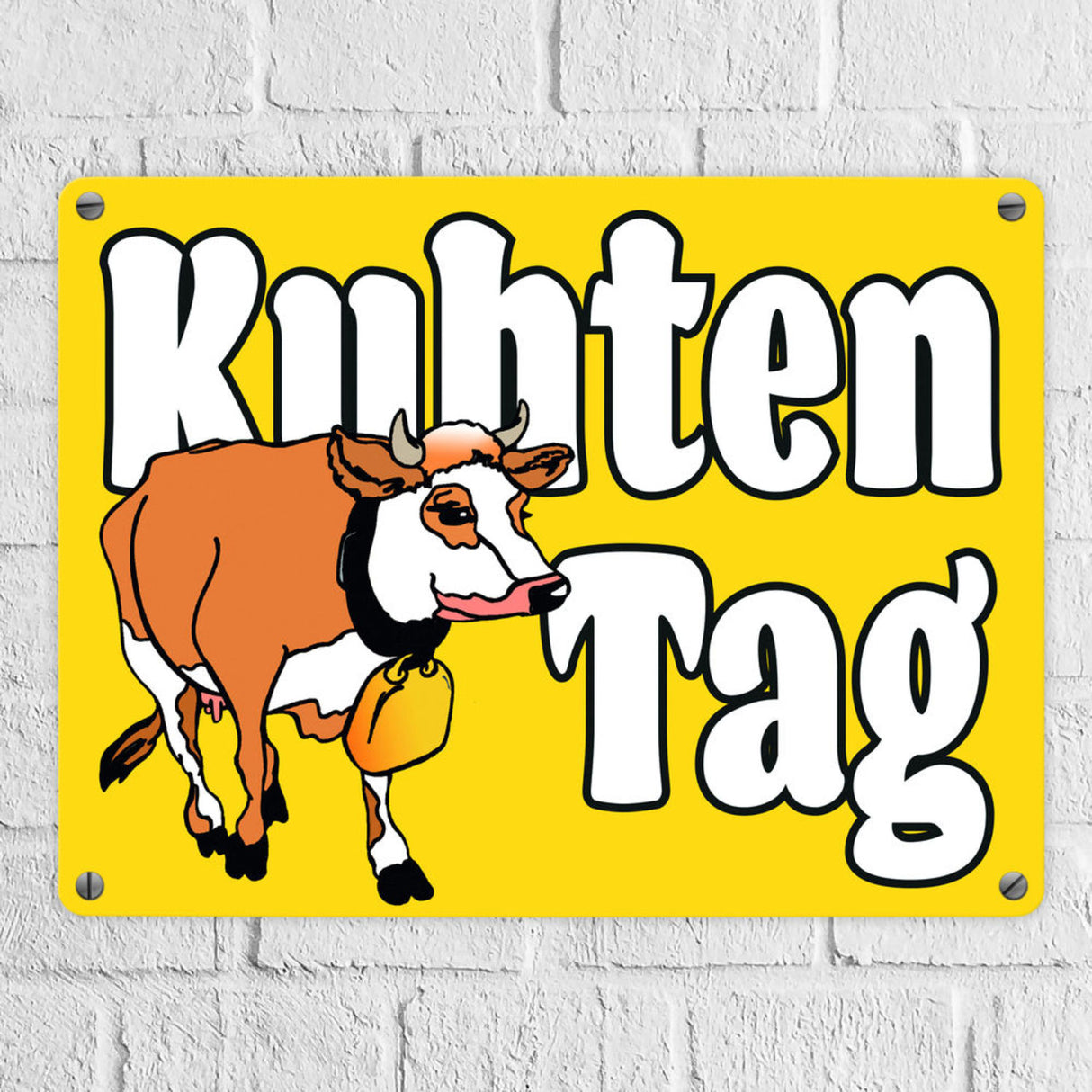 Kuhten Tag Metallschild mit Kuh zum Thema Bauernhof