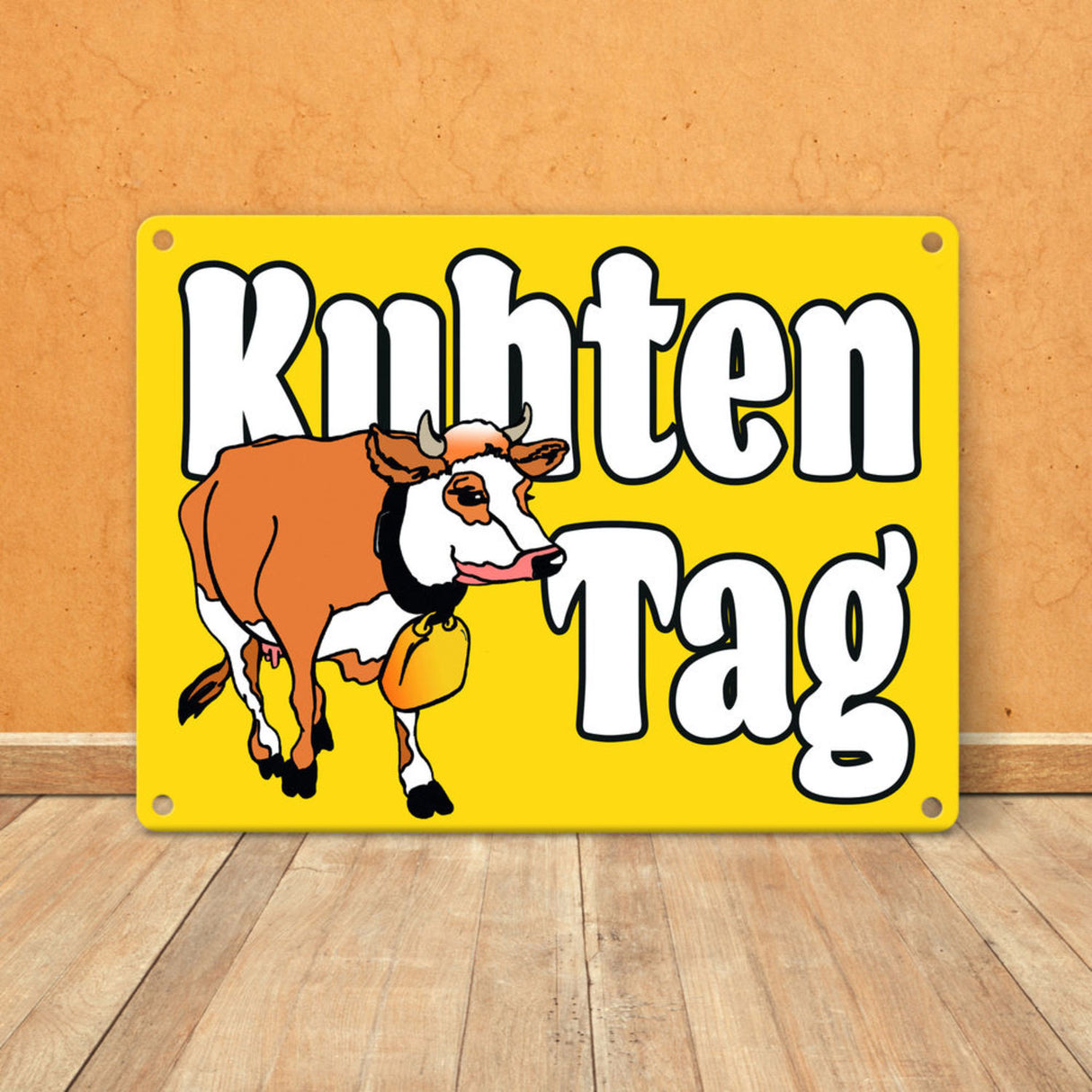 Kuhten Tag Metallschild mit Kuh zum Thema Bauernhof