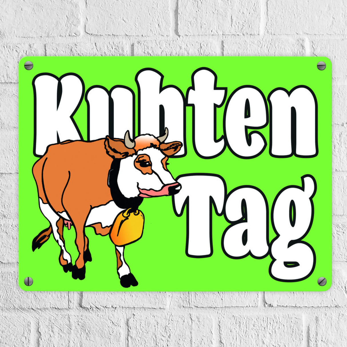 Kuhten Tag Metallschild mit Kuh zum Thema Bauernhof