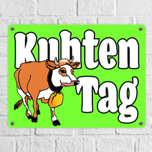Kuhten Tag Metallschild mit Kuh zum Thema Bauernhof