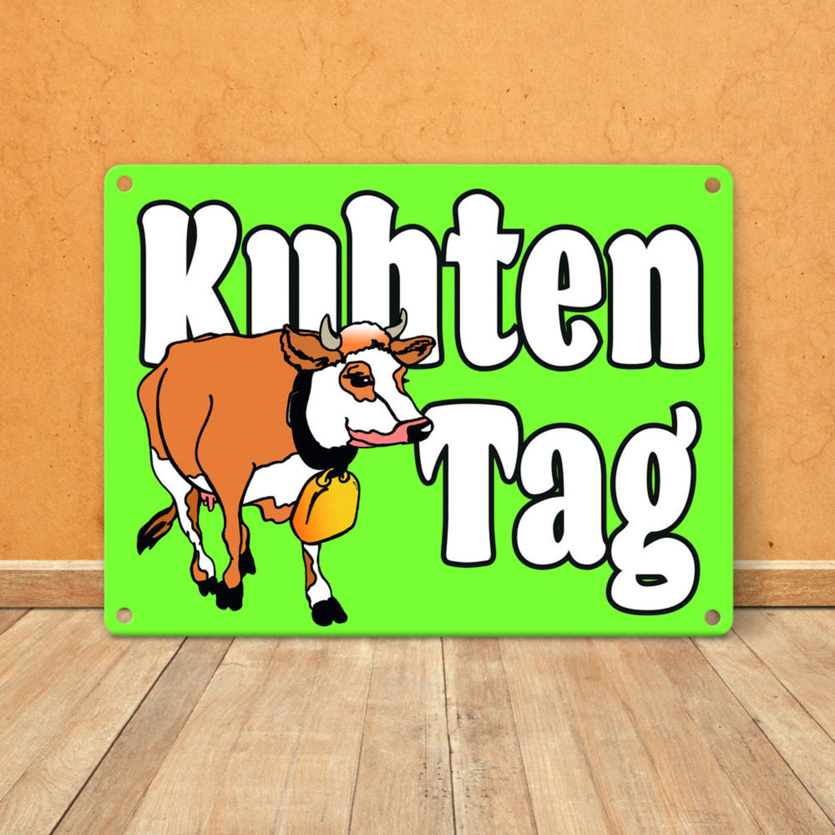Kuhten Tag Metallschild mit Kuh zum Thema Bauernhof