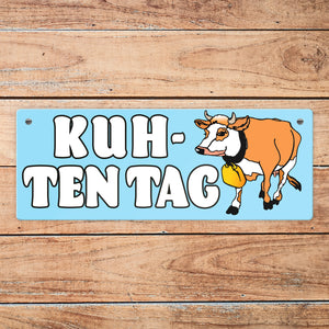 Kuh-ten Tag Metallschild mit Kuh zum Thema Bauernhof