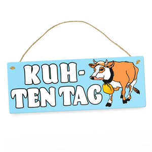 Kuh-ten Tag Metallschild mit Kuh zum Thema Bauernhof