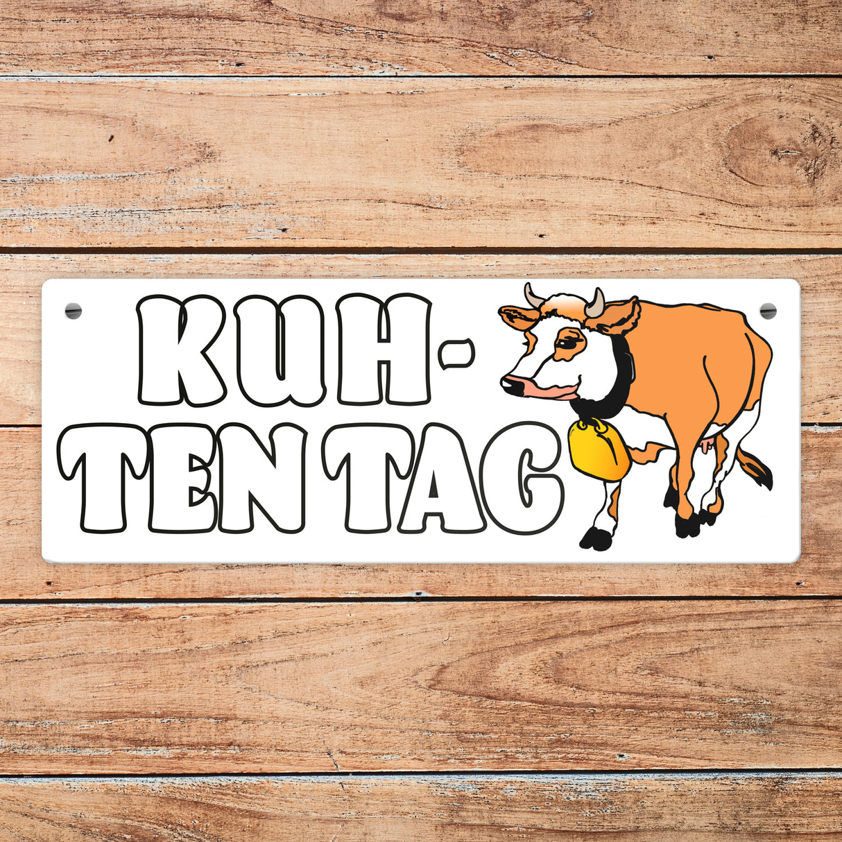 Kuh-ten Tag Metallschild mit Kuh zum Thema Bauernhof