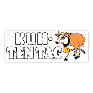 Kuh-ten Tag Metallschild mit Kuh zum Thema Bauernhof