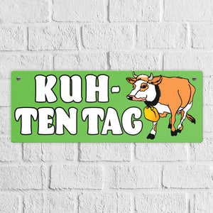 Kuh-ten Tag Metallschild mit Kuh zum Thema Bauernhof