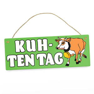 Kuh-ten Tag Metallschild mit Kuh zum Thema Bauernhof