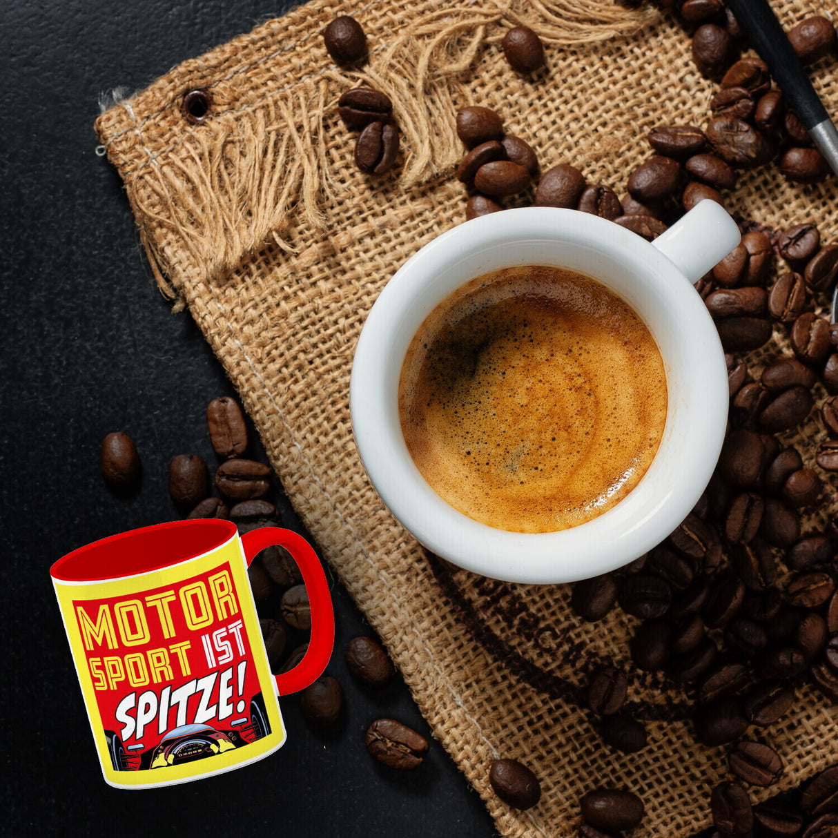 Motorsport ist spitze! Rennwagen Kaffeebecher
