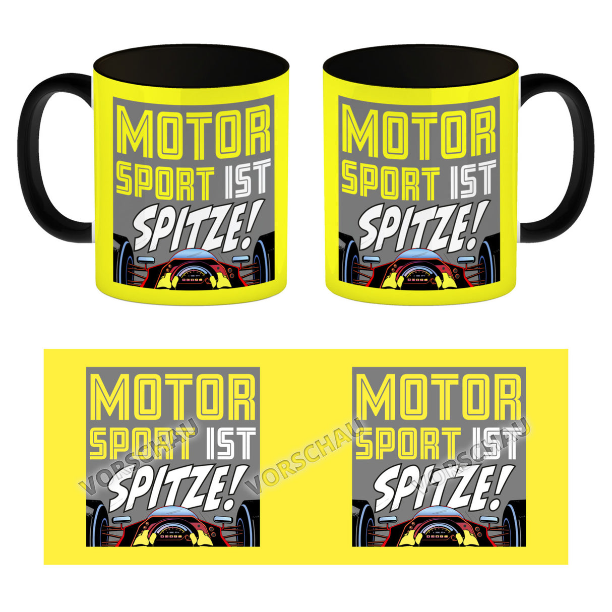 Motorsport ist spitze! Rennwagen Kaffeebecher